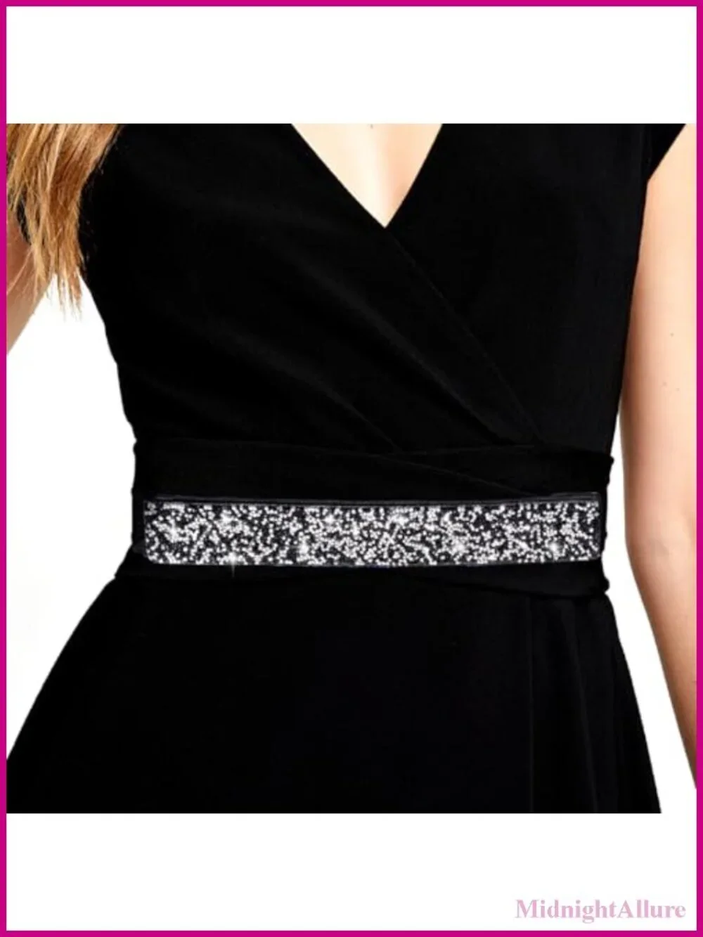 Rhinestone Elastic Wide Waist Belt for Wedding Prom Party